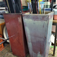 2-x-Tall-Burgundy-tone-Glazed-Ceramic-Garden-Pots-Square-shape-approx-92cm-H-Sold-for-99-2021