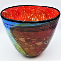 Large-ART-glass-heavy-bowl-multi-coloured-with-gold-infusion-20cm-H-Sold-for-81-2021