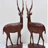 Pair-vintage-1970s-carved-teak-deers-49cm-H-Sold-for-81-2021