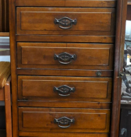 Vintage-Edwardian-style-Tallboy-Chest-10-drawers-high-small-rail-to-top-lockable-latch-down-1-side-approx-180cm-H-Sold-for-286-2021