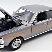 118-Scale-Model-Diecast-Car-1970-Ford-Falcon-XY-GTHO-Phase-III-in-Grey-w-Orange-Stripes-Model-Made-by-Auto-Art-Sold-for-161-2021