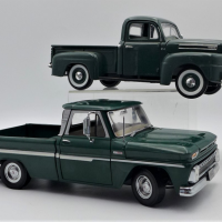 2-x-118-Scale-model-Diecast-American-Pickup-Trucks-1948-Ford-F1-by-unknown-1965-Chevrolet-Fleetside-by-Sunstar-Sold-for-87-2021