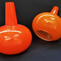 2-x-Retro-196070s-Orange-cased-glass-ceiling-light-shades-Pendant-shaped-Sold-for-236-2021