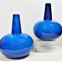 2-x-Retro-196070s-blue-cased-glass-ceiling-light-shades-rounded-lower-sections-tapering-uppers-approx-35cm-H-Sold-for-236-2021
