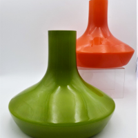 2-x-Retro-196070s-cased-glass-ceiling-light-shades-flared-form-avocado-green-and-burnt-orange-approx-24cm-H-Sold-for-174-2021