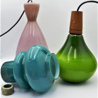 3-x-Retro-196070s-Green-puce-and-blue-glass-ceiling-light-shades-vase-waisted-and-tear-drop-shaped-etc-Sold-for-118-2021