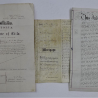 Group-Lot-3-x-pces-19th-c-Melbourne-Indentures-incl-1873-Certificate-of-Title-for-10-Canning-Street-Carlton-1867-Mortgage-1899-South-Melbourne-Inden-Sold-for-62-2021