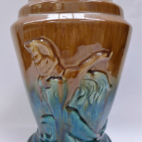 Large-1930s-Art-Deco-Regal-Art-Pottery-Mashman-Bros-Australian-Pottery-Vase-raised-figure-of-a-stylised-Mermaid-blowing-a-large-Cornucopia-shell-Sold-for-4695-2021
