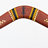 Vintage-Bill-Onus-Australian-Aboriginal-boomerang-with-hand-painted-motifs-signed-verso-Sold-for-99-2021