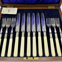 Boxed-Vintage-c1900-Fruit-Cutlery-Setting-for-6-ivorine-handles-classical-engraved-design-etc-Sold-for-62-2021