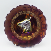 Carnival-Glass-Dugan-Amethyst-Iridescent-Pony-collar-footed-plate24cm-D-Sold-for-124-2021
