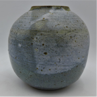 J-Jackman-Australian-Pottery-Bulbous-vase-Blue-White-glaze-signed-to-base-17cm-H-Sold-for-50-2021