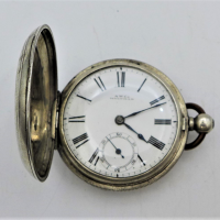 Waltham-Sterling-Silver-Pocket-Watch-1885-Birmingham-hallmarks-by-maker-AB-Alfred-Bedbord-for-Waltham-Watch-Co-Full-Plate-7-Jewels-Key-Wound-Movemen-Sold-for-124-2021