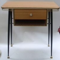 1950/60's Telephone Table with  Laminex top & Thin Black metal legs - Sold for $37 - 2012