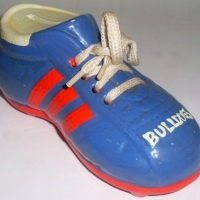 1980's Adidas BULLDOGS VFL FC ceramic FOOTY BOOT Money Box with cotton shoe lace - Sold for $37 - 2012