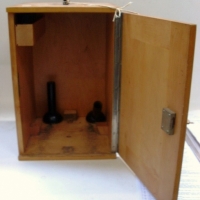 ZEISS WINKLE vintage Microscope with 4 Lens swivel turret, (model 144550) in original wooden box with key - Sold for $146 - 2012