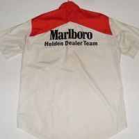 GENTS MARLBORO Holden DEALER Team SHIRT - all original text to breast pocket & back, Red & White, original label, etc - Sold for $37 - 2012