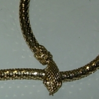 1970's Gold Glomesh SNAKE BELT - head as clasp - fab cond - Sold for $79 - 2012