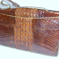 1940's Crocodile skin ladies handbag - Sold for $49 - 2012