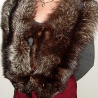 1930's Twin pelt silver fox fur stole - good condition - Sold for $73 - 2012