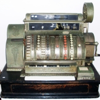 c1910-20's National CASH REGISTER - large & heavy - Model No 597-6 (serial no S25413A) - looks to be complete with all accessories, original - Sold for $708 - 2012