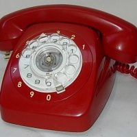 Red Plastic Rotary Dial TELEPHONE - Good Cond - Sold for $61 - 2012