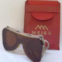 Pair Fold-Up GOGGLES - In Original case marked MEISS, Fab Plastic Yellow lenses - Sold for $18 - 2012