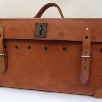 Leather tool case in exc. condition Reinforced base, original straps, etc - Sold for $73 - 2012