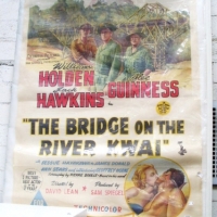 Original one sheet MOVIE POSTER THE BRIDGE ON THE RIVER KWAI circa 1957 - Sold for $73 - 2012