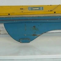 EASTAUGH PENGUIN Pond YACHT -  Shaped & weighted Keel, working rudder - no Mast - on stand - Sold for $98 - 2012