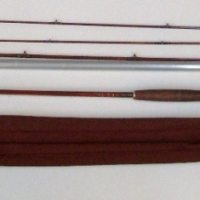 MILLWARDS Split Cane Fly Fishing Rod - 'FLYMASTER' - 4 x pieces incl 2 x Fine slender Ends, all in Original sleeve w metal storage - Sold for $183 - 2012