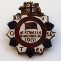 Enamel Australian Commonwealth 1901 commemorative Badge - Sold for $92 - 2012