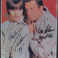 Signed print of DON ADAMS & BARBARA FELDON of 'Get Smart' - framed 365cm x 44cm - Sold for $98 - 2012