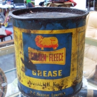 GOLDEN FLEECE 5lb Grease Tin with ram logo - made by HC Sleigh Limited - Sold for $55 - 2012