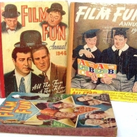 3 x 1950's 'FILM FUN' Annuals featuring Laurel & Hardy, Abbott & Costello, etc - Sold for $37 - 2013