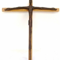 1960/70 Australian School Bronze sculpture, Crucifix 37 cm high - Sold for $110 - 2013