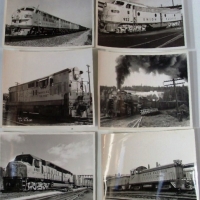 Group lot - Old B&W UNION PACIFIC Photographs of TRAINS & LOCO'S - 3500 Class Engine, Diesel Switcher, Centennial, Freight Trains, etc - all marked w  - Sold for $15 - 2013