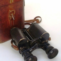 Pair of ROSS, LONDON vintage PRISM BINOCULARS circa 1920's, model no 26442, marked made for T Gaunt & Co Melbourne with original leather carry case Br - Sold for $146 - 2013