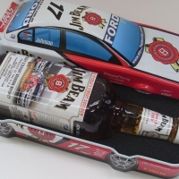 700ml bottle of JIM BEAM in presentation racing car tin, as new - Sold for $30 - 2013