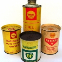 4 x cans - 3 x SHELL Multpurpose Grease cans & 1 x  BP can - Sold for $79 - 2013