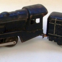 MARX tin toys - train carriages - black coloured engine & New York Central tender carriages - stamped made made in the united states of Americ - Sold for $55 - 2013