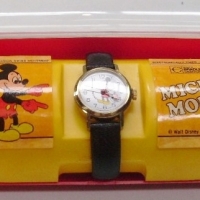 MICKEY MOUSE wrist watch in original presentation case by Bradley time - Swiss movement - Sold for $67 - 2013