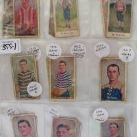 Group lot of approx 17 assorted football CIGARETTE CARDS inc MAGPIE, CAPSTAN, STANDARD, etc - c1904-21 featuring players from South Melbourne, St Kild - Sold for $67 - 2013