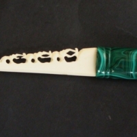 Fab vintage Malachite and Ivory letter opener featuring carved elephants - Sold for $61 - 2015