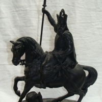 c1920's Spelter figure of a king on horseback - 28cm tall - Sold for $98 - 2015