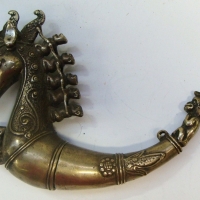 Indonesian Silvered Metal Batak  container - shaped as a dragon with monkeys to tail & on the neck - Sold for $49 - 2015