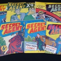 7 x vintage Secret Agent X9 Comics - Nos 3,4 ,5,6,7,8,9, (6d horizontal) printed by Rotary, Sydney - vgcond - Sold for $61 - 2015