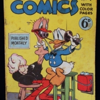 Australian Walt Disney's Comics Volume 1 No 4 January 1947 Donald duck using a ostrich as a telephone - Sold for $415 - 2015