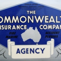 Vintage Commonwealth Insurance Co pos sign circa 1950s - Sold for $92 - 2015