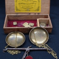 Boxed W T Avery gold scales circa 1900 - Sold for $67 - 2015